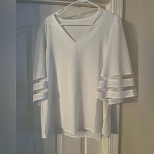 Elegant White V-Neck Blouse